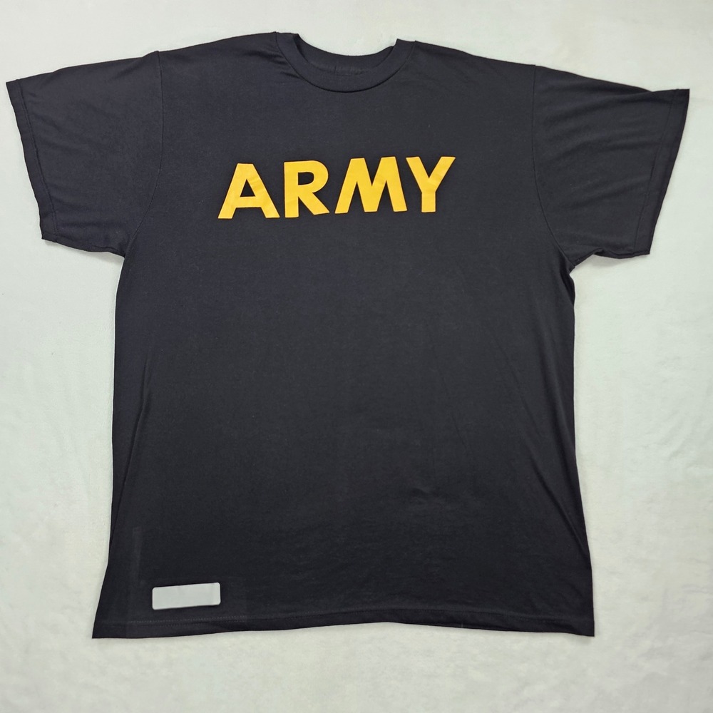Military T-Shirt Army Mens Large Black Excellent APFU Physical Fitness Uniform
